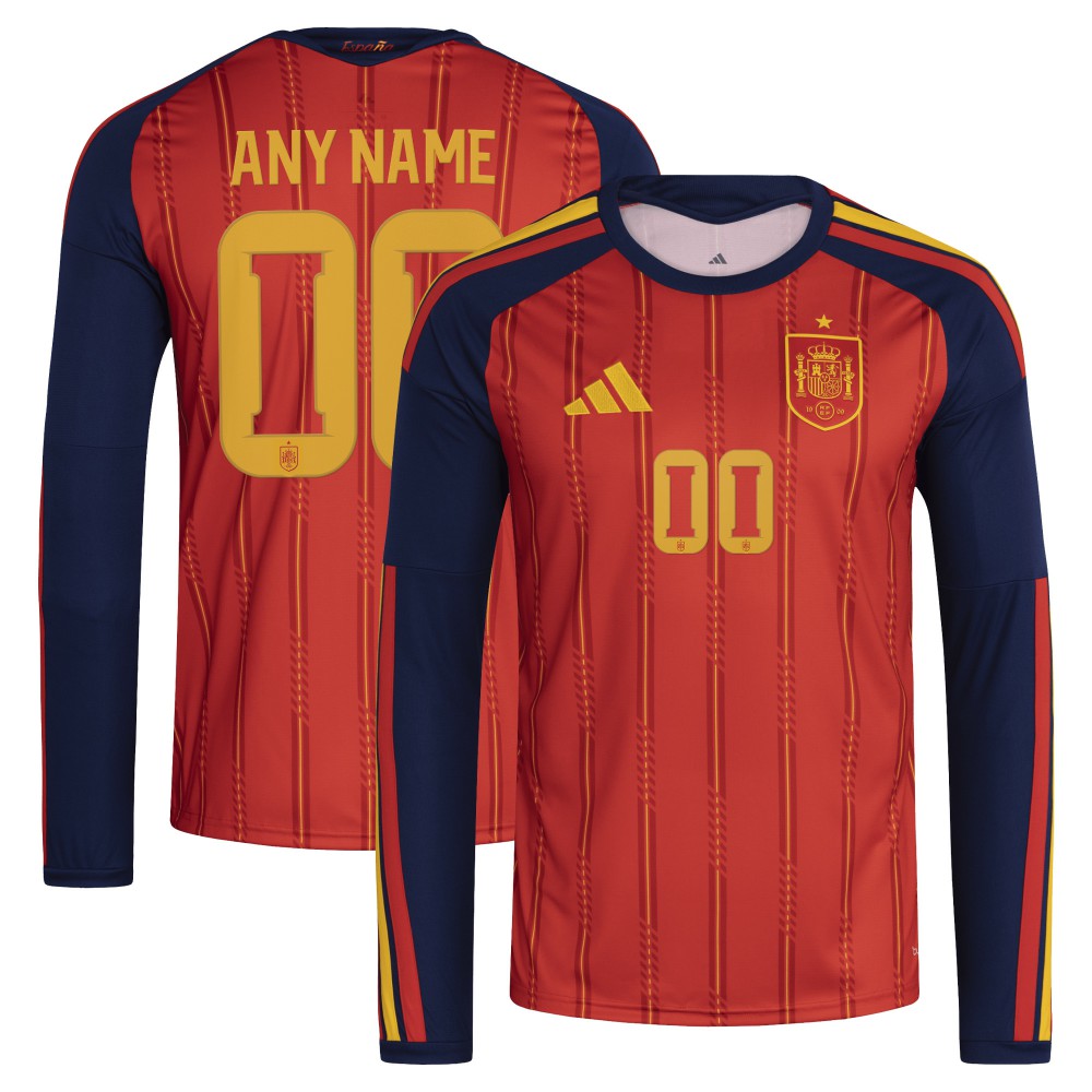 Spain National Team FIFA x World Cup 2026 Home Replica Long Sleeve Custom Jersey Red