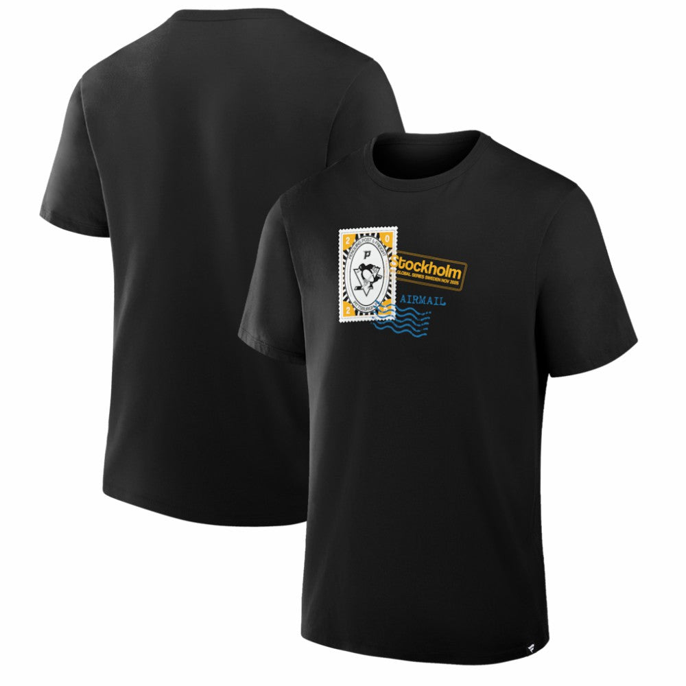 NHL Pittsburgh Penguins 2025 NHL Global Series Hometown To Stockholm Legacy T-Shirt - Black