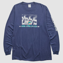 Miami Dolphins 2000s Long Sleeve T-shirt Navy Vintage