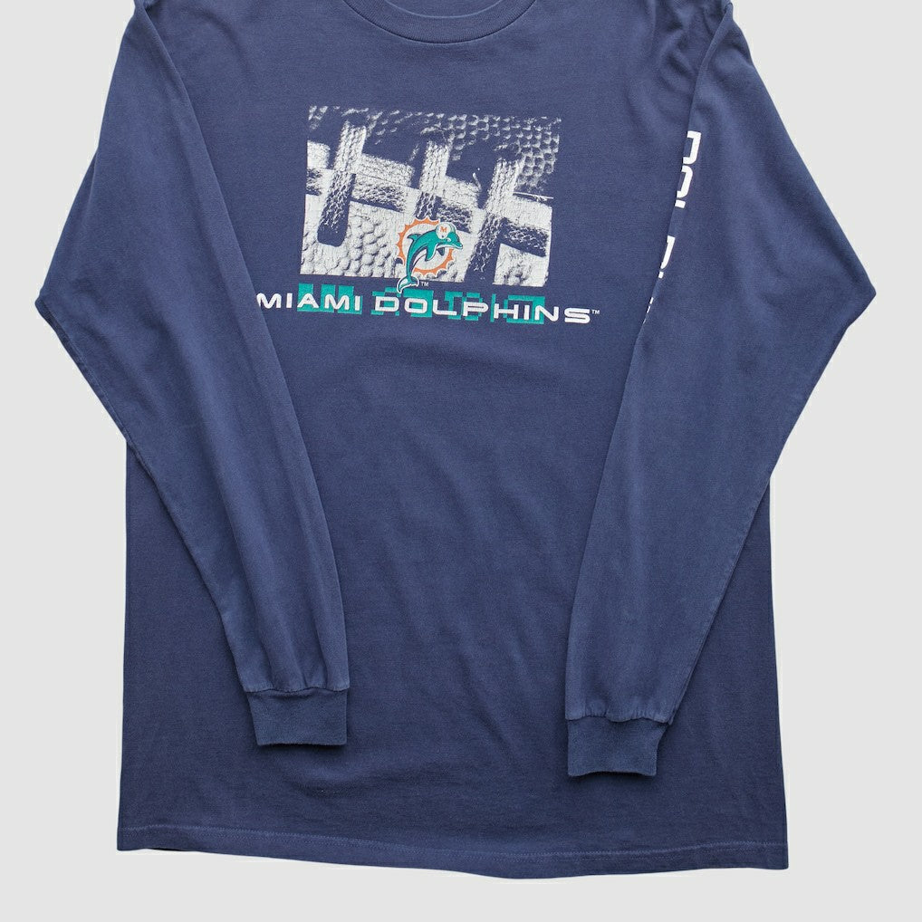 Miami Dolphins 2000s Long Sleeve T-shirt Navy Vintage