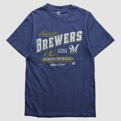 Milwaukee Brewers Majestic 2010s T-shirt - Navy - S by Fanatics Real Vintage T-shirts