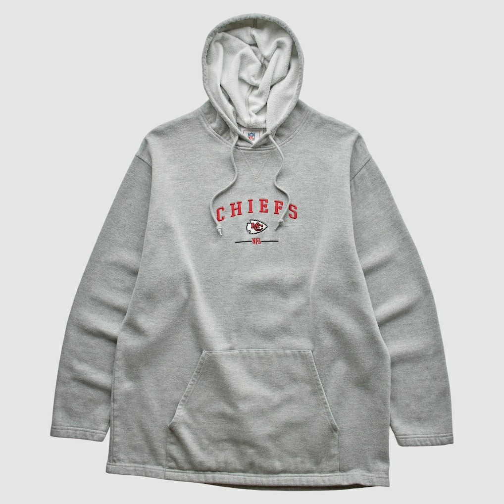 Kansas City Chiefs NFL 2000s Hooded Pullover Sweatshirt Heather Gray Vintage
