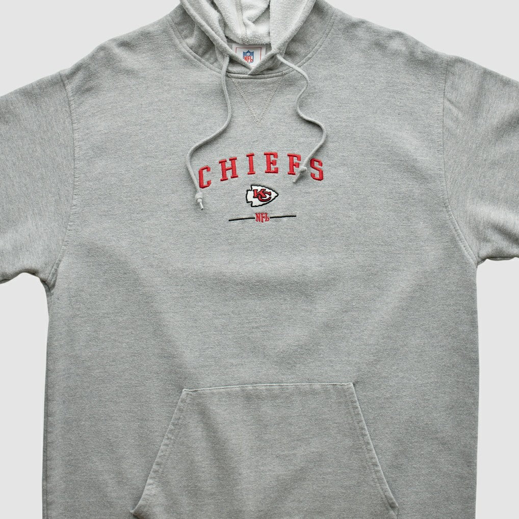 Kansas City Chiefs NFL 2000s Hooded Pullover Sweatshirt Heather Gray Vintage