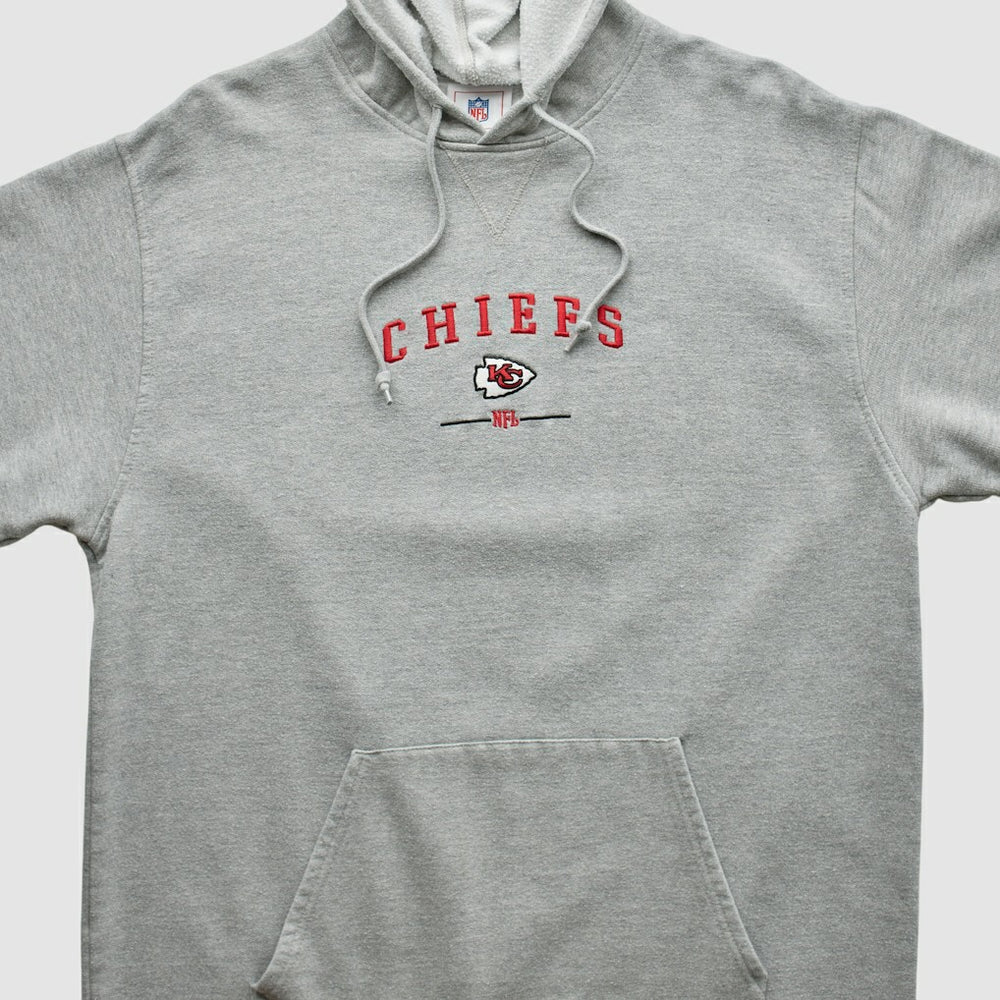 Kansas City Chiefs NFL 2000s Hooded Pullover Sweatshirt Heather Gray Vintage