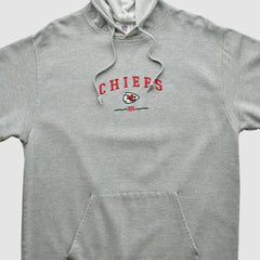 Kansas City Chiefs NFL 2000s Hooded Pullover Sweatshirt Heather Gray Vintage