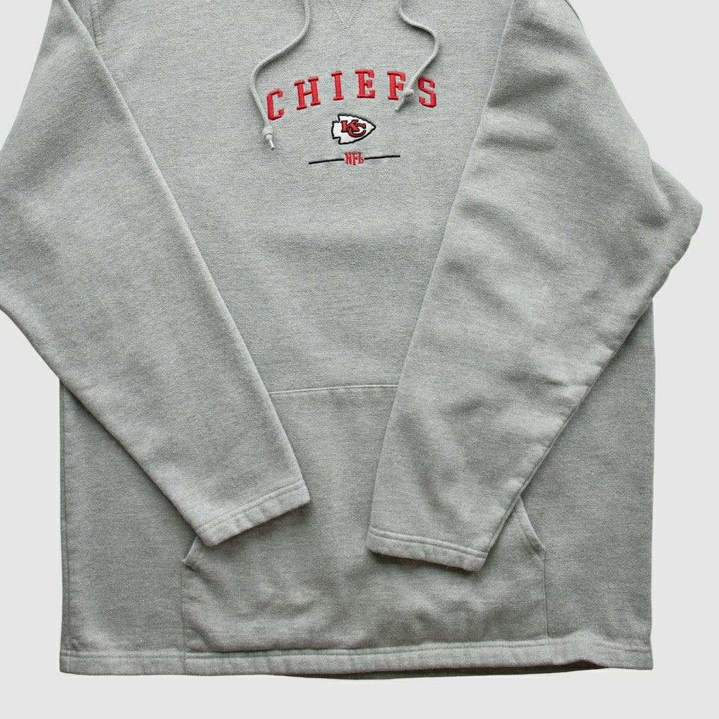 Kansas City Chiefs NFL 2000s Hooded Pullover Sweatshirt Heather Gray Vintage