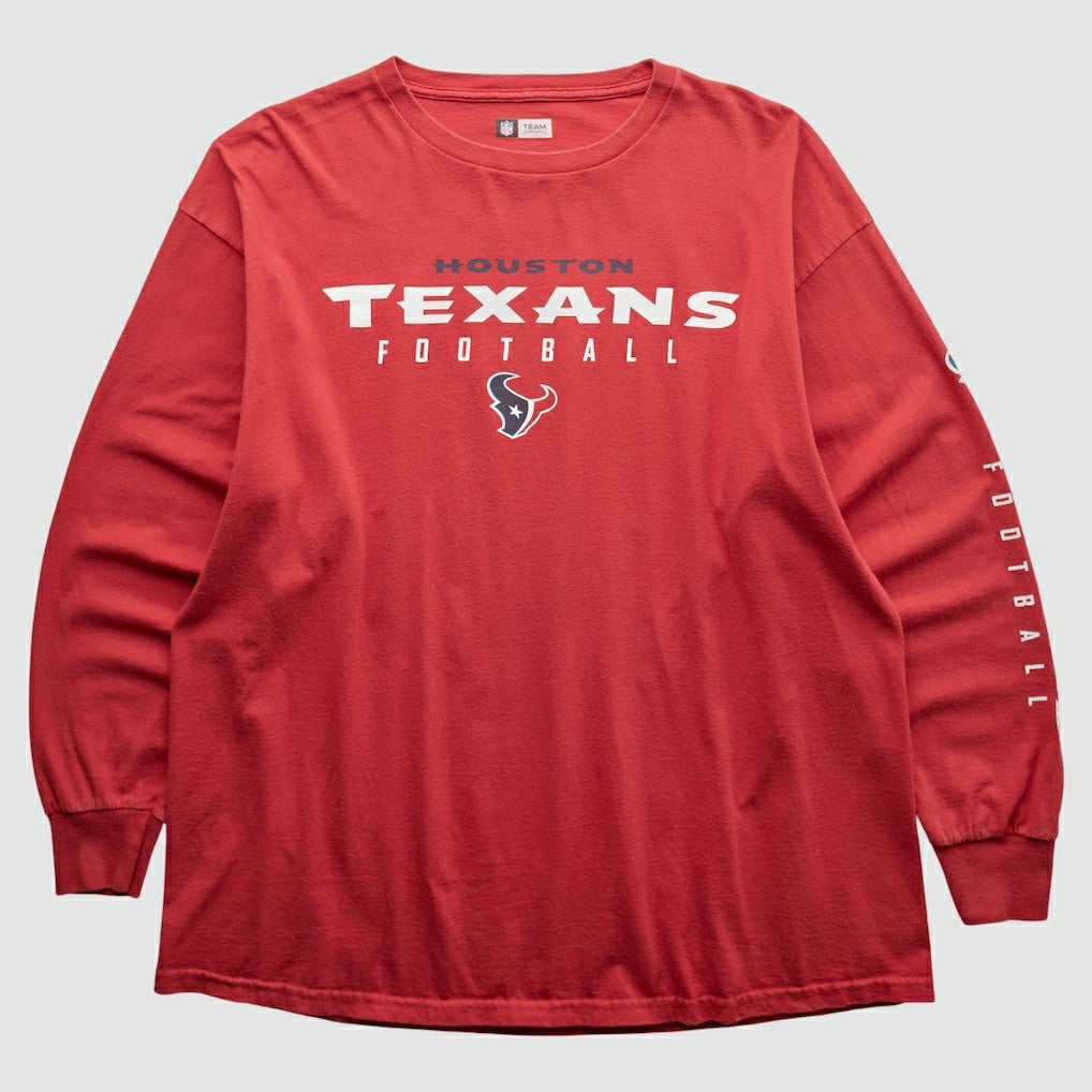 Houston Texans NFL 2000s Long Sleeve T-shirt Red Vintage