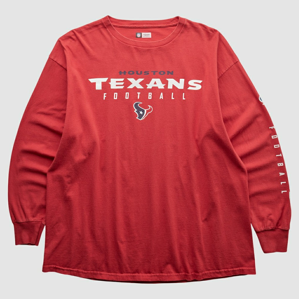 Houston Texans NFL 2000s Long Sleeve T-shirt Red Vintage