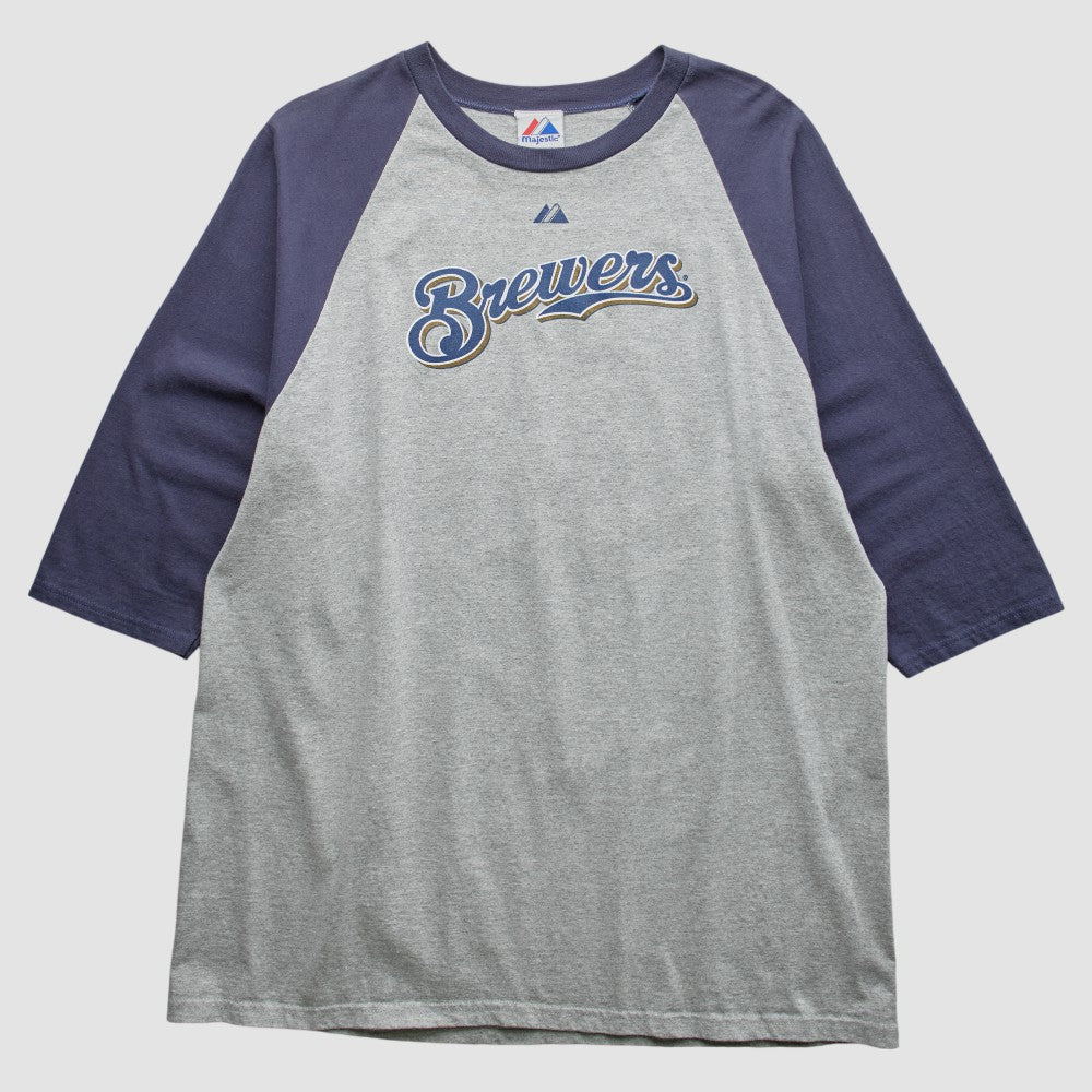 Milwaukee Brewers Majestic 2000s T-shirt - Gray - 2XL by Fanatics Real Vintage T-shirts