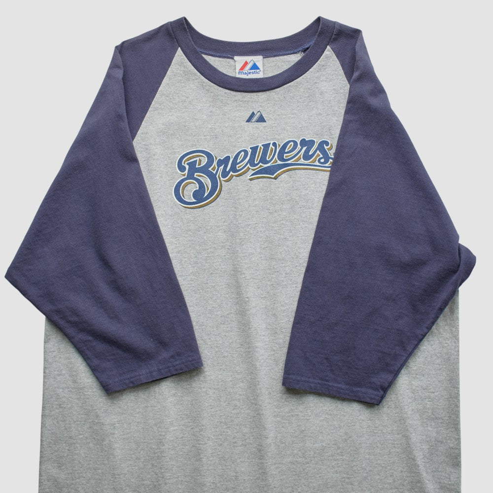 Milwaukee Brewers Majestic 2000s T-shirt - Gray - 2XL by Fanatics Real Vintage T-shirts