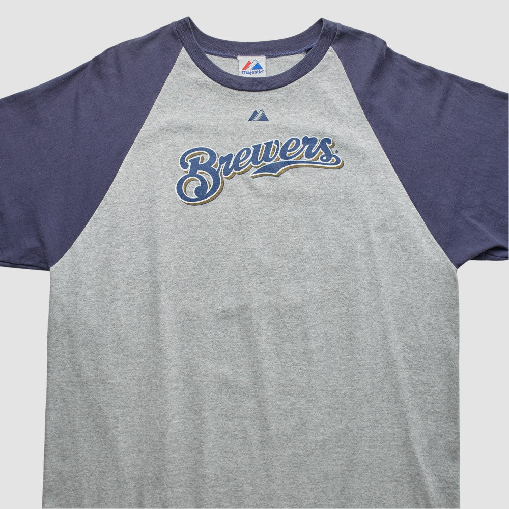 Milwaukee Brewers Majestic 2000s T-shirt - Gray - 2XL by Fanatics Real Vintage T-shirts