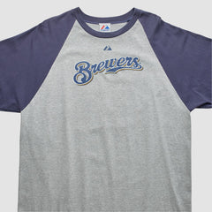 Milwaukee Brewers Majestic 2000s T-shirt - Gray - 2XL by Fanatics Real Vintage T-shirts