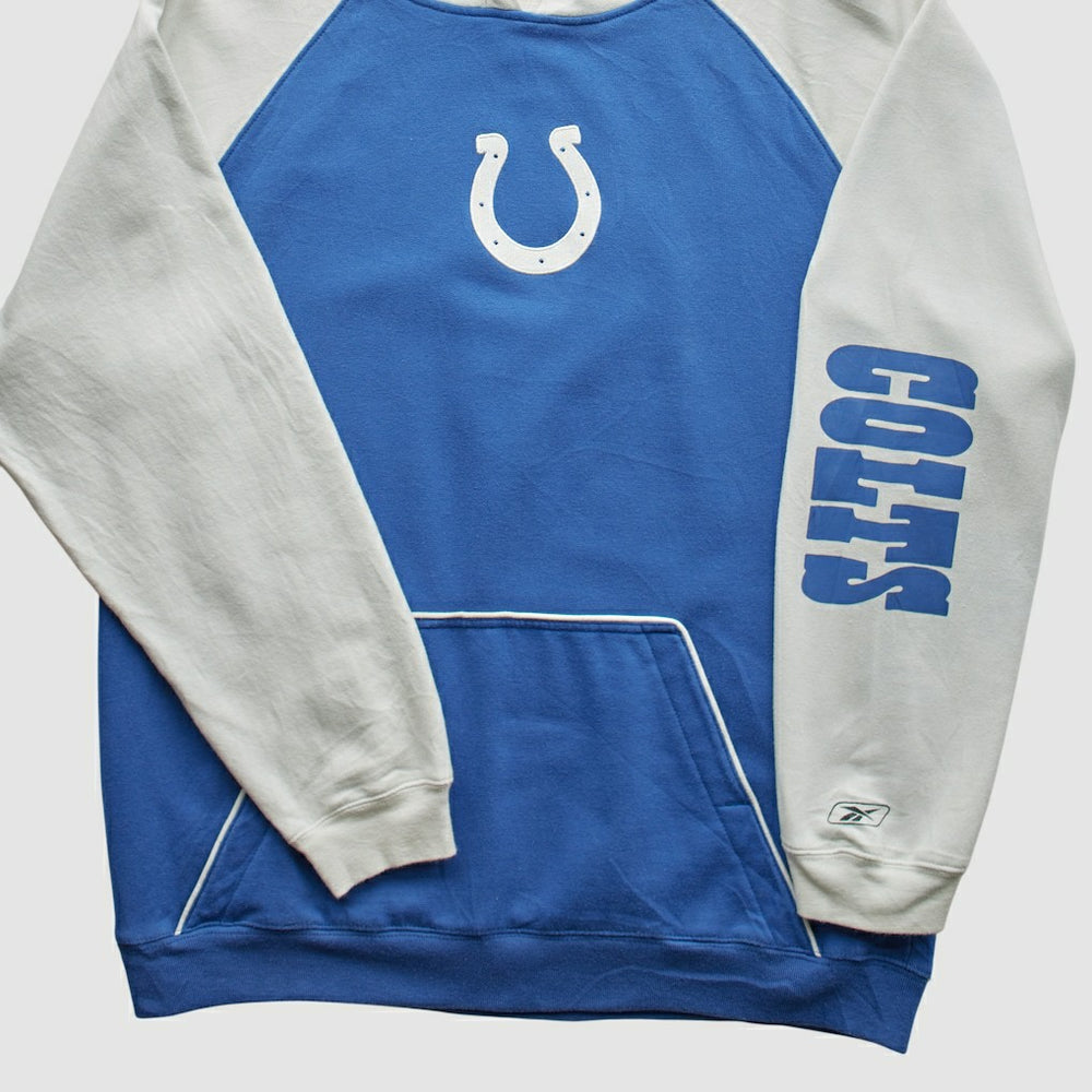Indianapolis Colts Reebok 2000s Hooded Pullover Sweatshirt Blue Vintage