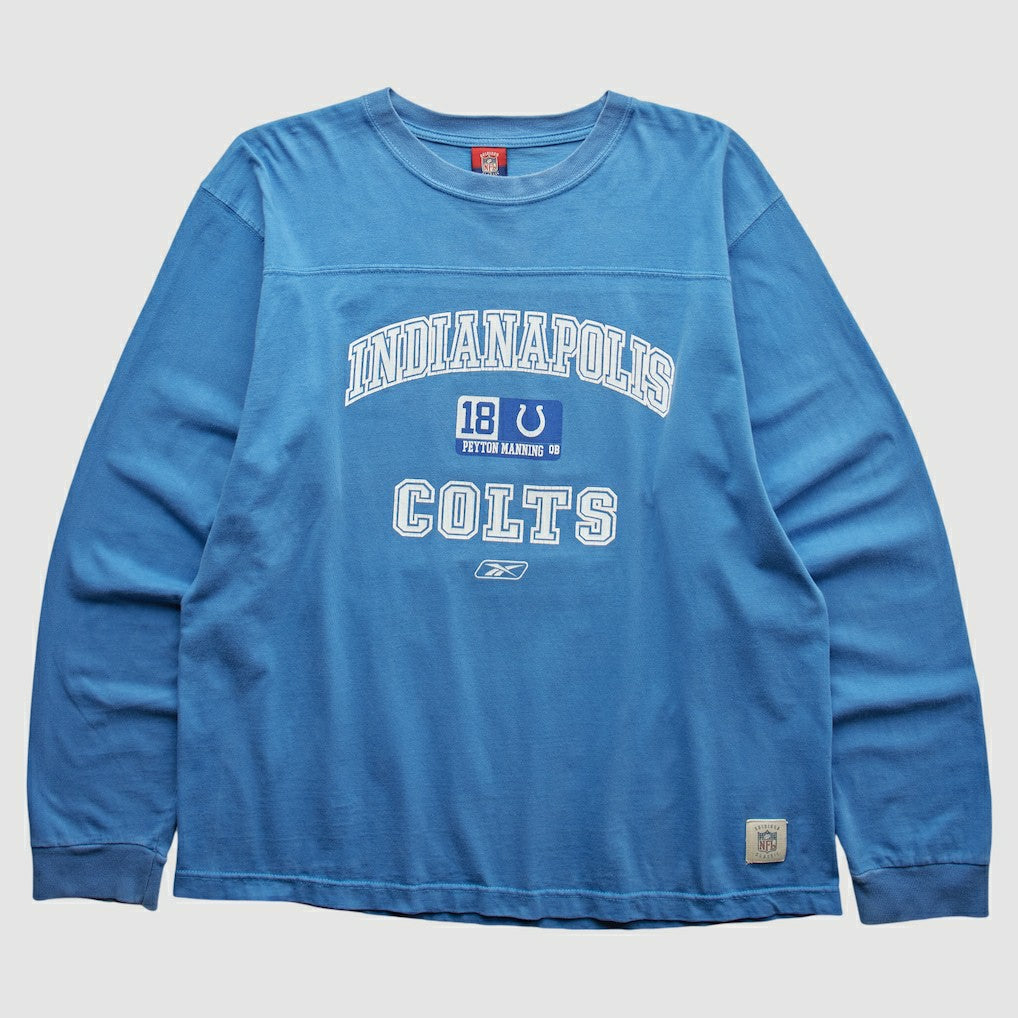 Indianapolis Colts Reebok 2000s Long Sleeve T-shirt Blue Vintage