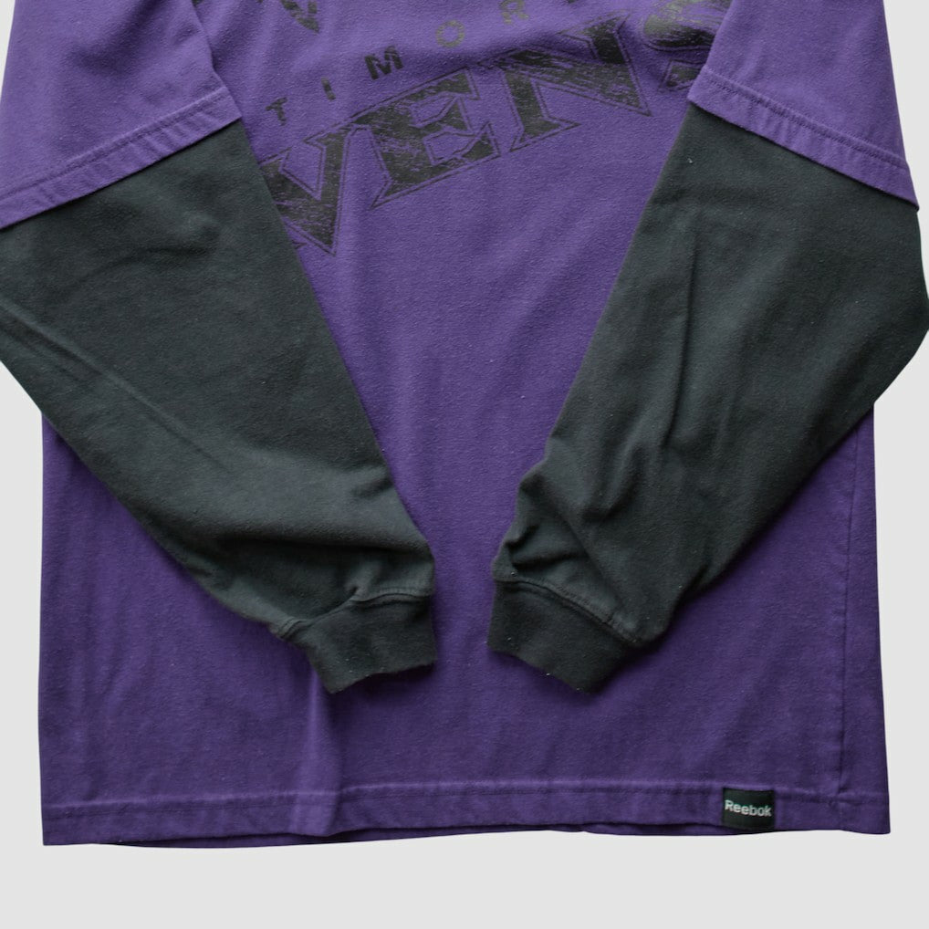 Baltimore Ravens Reebok 2010s Long Sleeve T-shirt Purple Vintage
