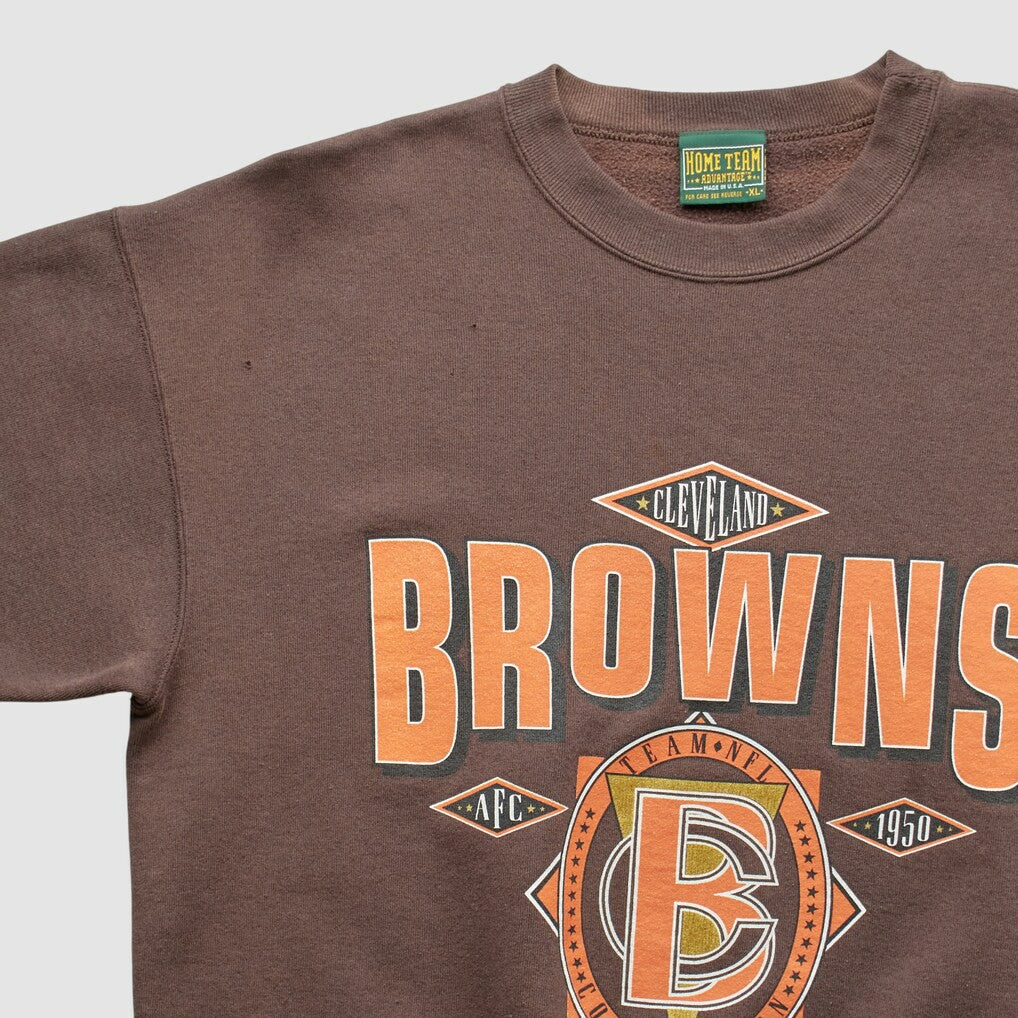 Cleveland Browns Home Team Advantage 90s Sweatshirt Brown Vintage