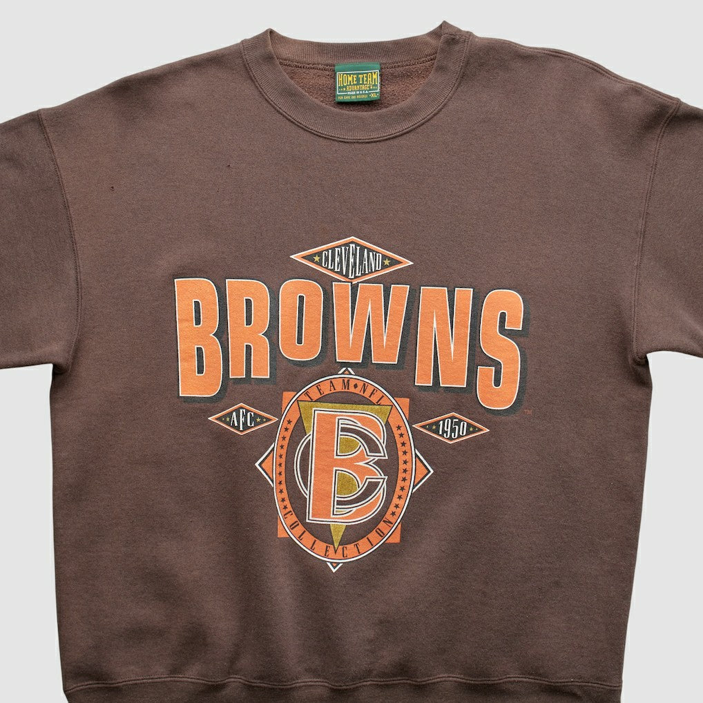 Cleveland Browns Home Team Advantage 90s Sweatshirt Brown Vintage