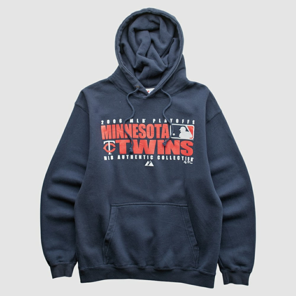Minnesota Twins Majestic 2006 Hooded Sweatshirt - Navy - XS by Fanatics Real Vintage Sweatshirts