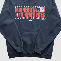 Minnesota Twins Majestic 2006 Hooded Sweatshirt - Navy - XS by Fanatics Real Vintage Sweatshirts