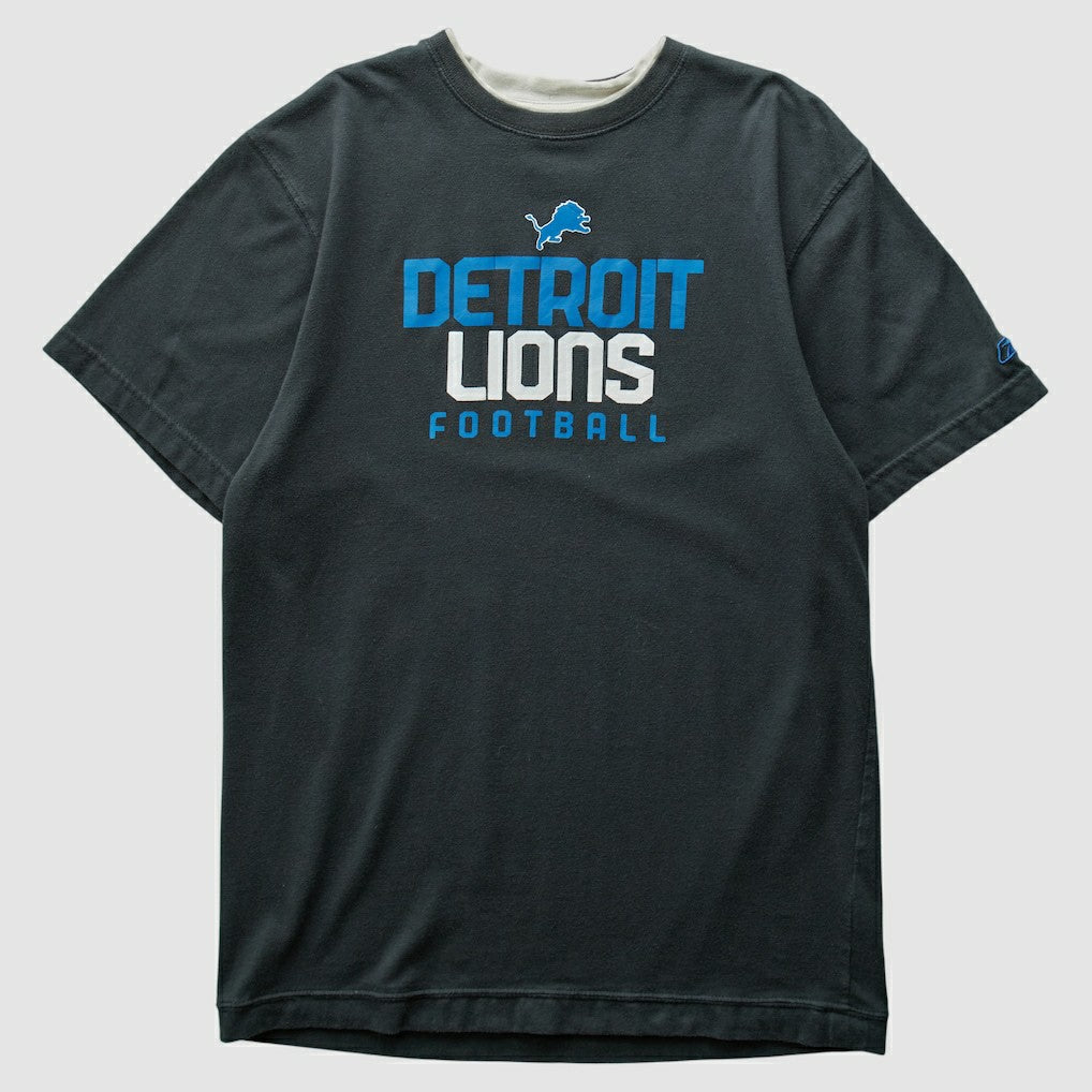 Detroit Lions Reebok 2000s T-shirt Black Vintage