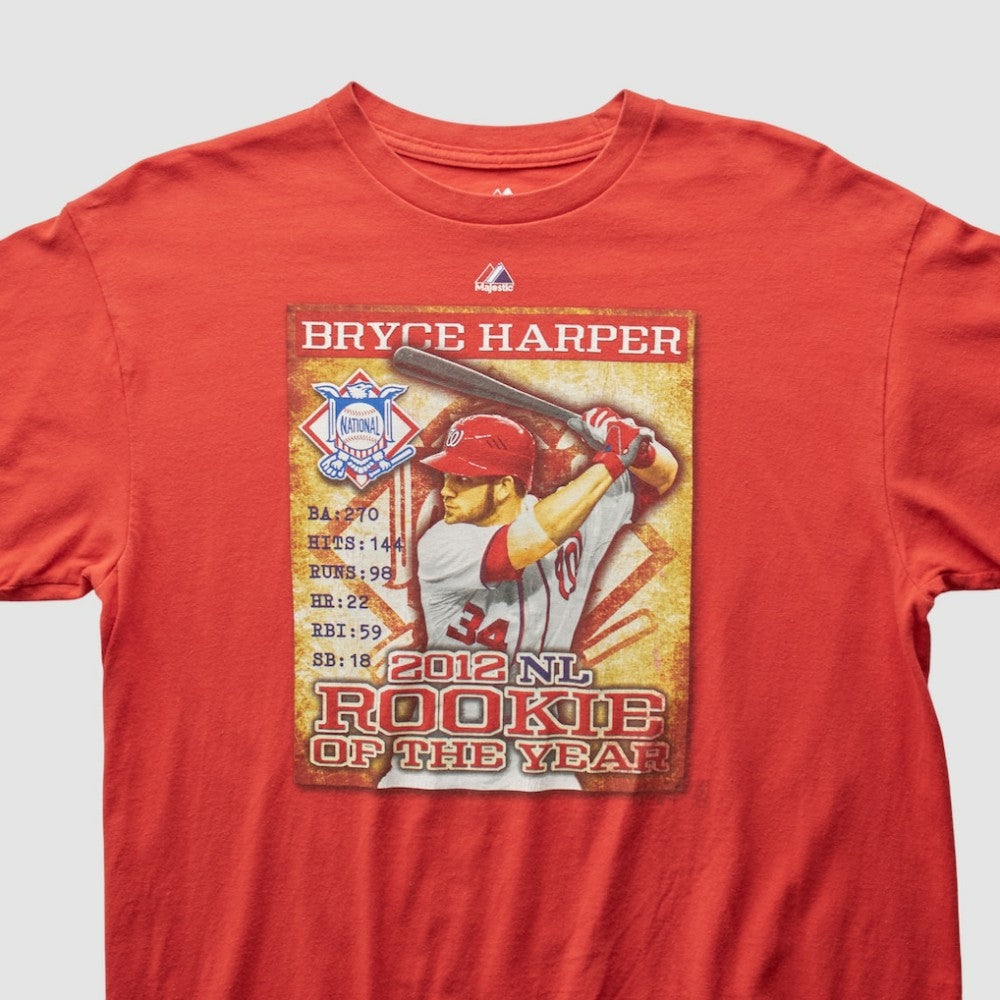 Bryce Harper Majestic 2012 T-shirt - Red - M by Fanatics Real Vintage T-shirts