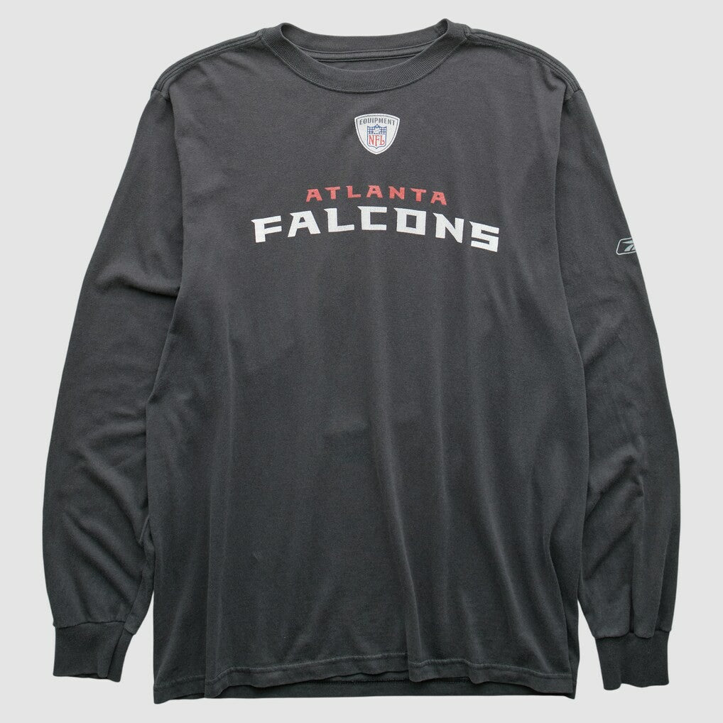 Atlanta Falcons Reebok 2000s Long Sleeve T-shirt Charcoal Vintage