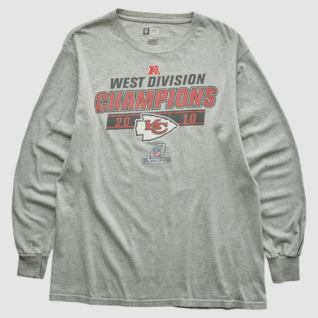 Kansas City Chiefs NFL 2010 Long Sleeve T-shirt Heather Gray Vintage