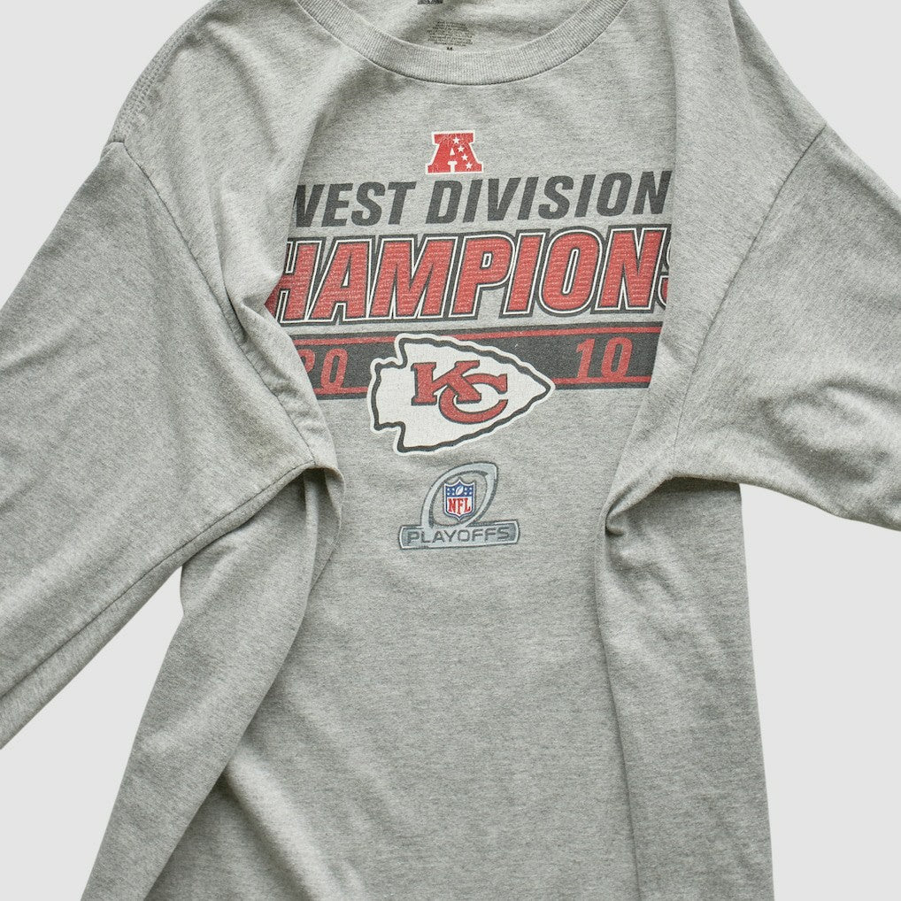 Kansas City Chiefs NFL 2010 Long Sleeve T-shirt Heather Gray Vintage