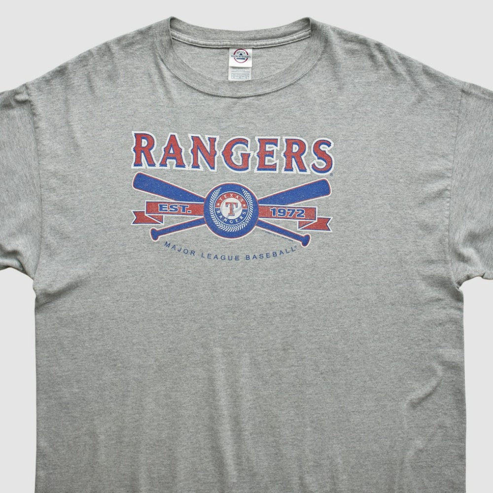 Texas Rangers Delta 2000s T-shirt - Heather Gray - L by Fanatics Real Vintage T-shirts