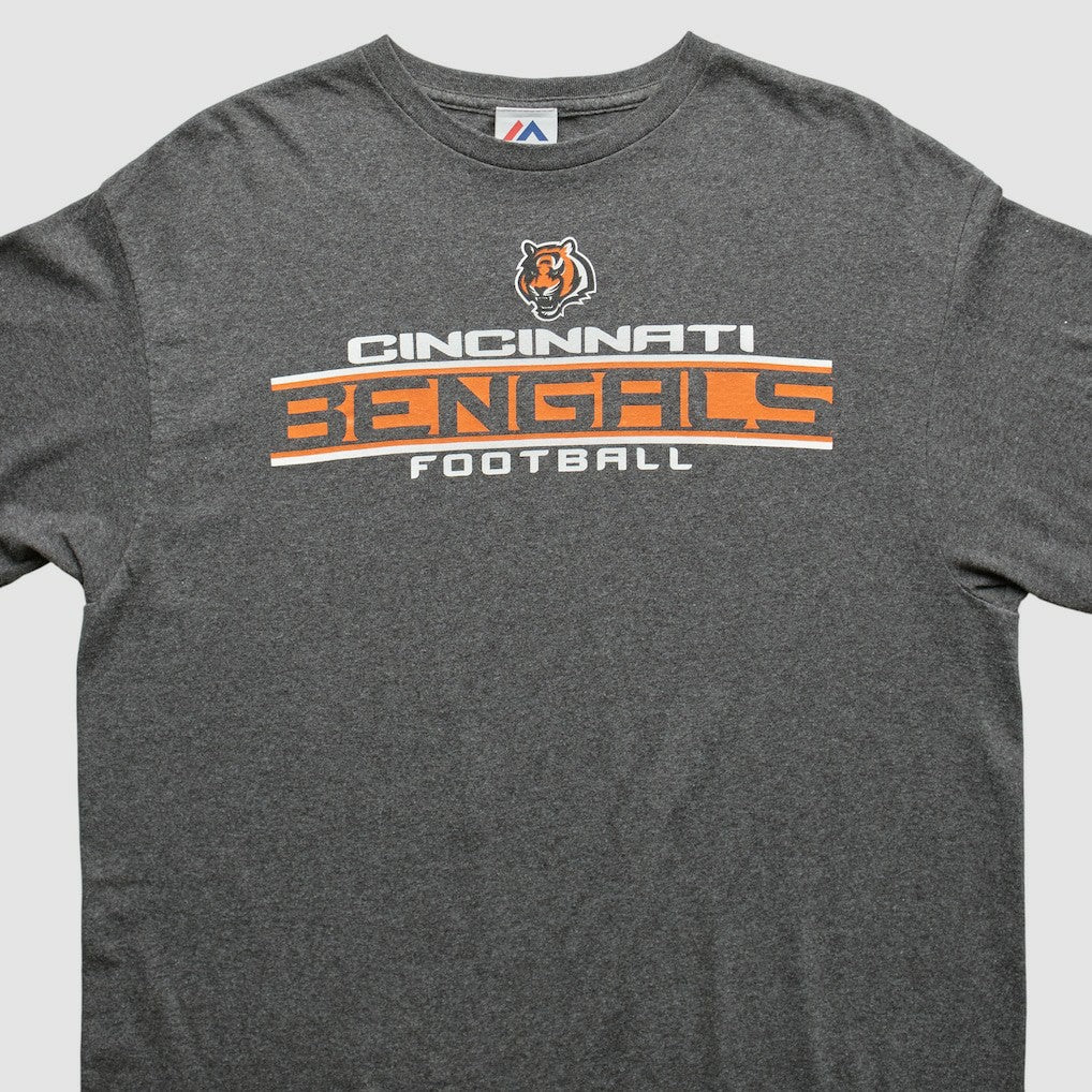 Cincinnati Bengals Majestic 2010s T-shirt Dark Heather Gray Vintage