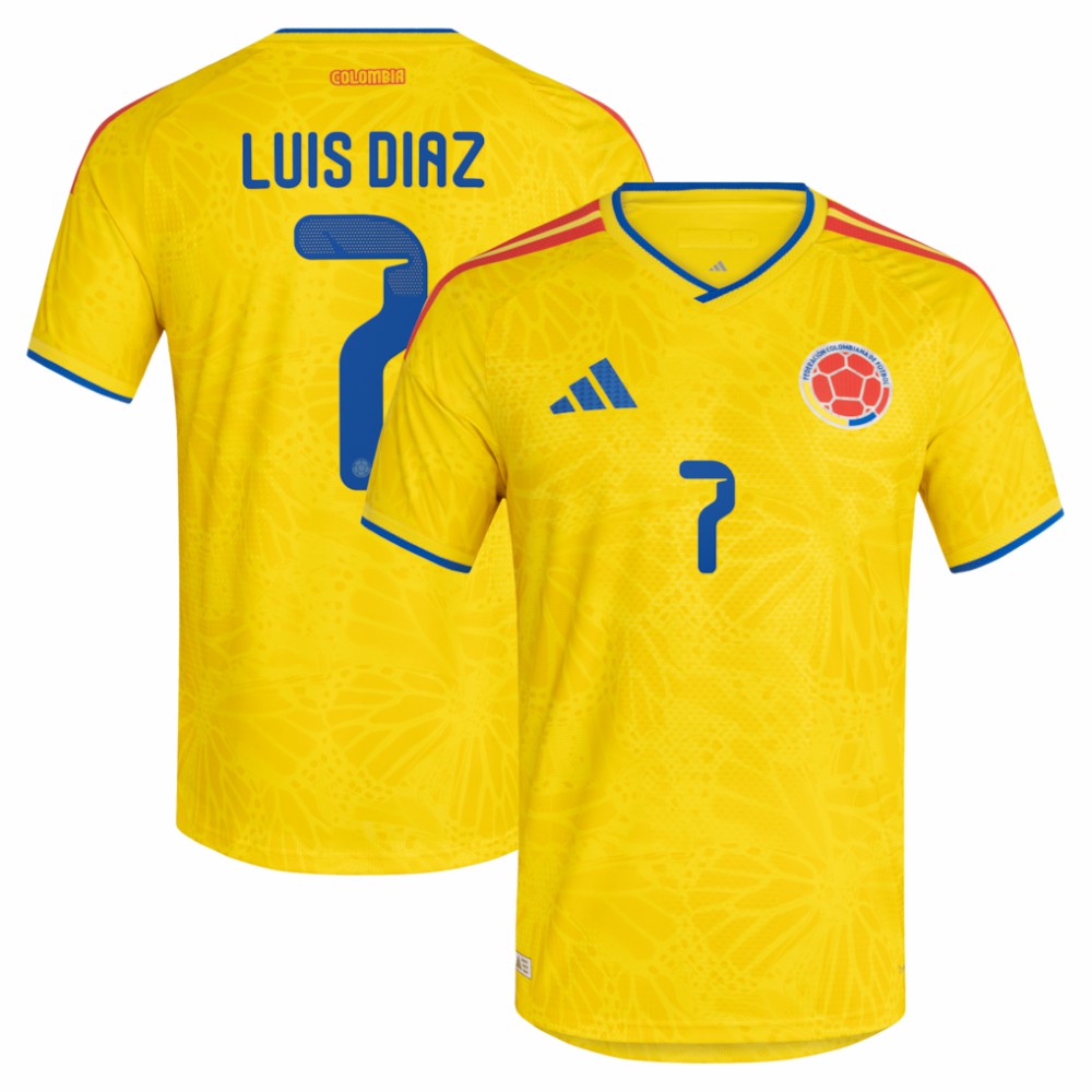 Luis Diaz Colombia National Team 2026 Home Jersey Yellow sale