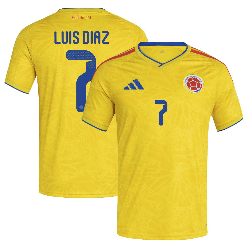 Luis Diaz Colombia National Team 2026 Home Replica Jersey Yellow