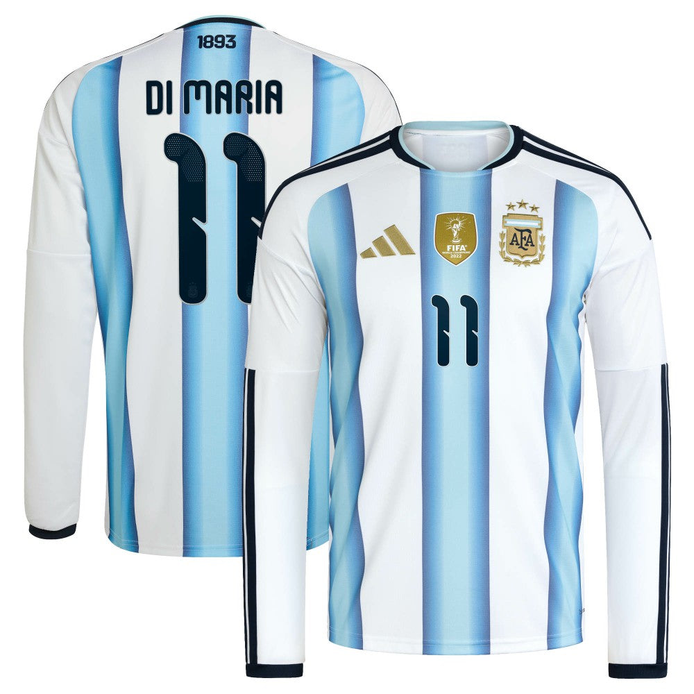 Angel Di Maria Argentina National Team 2026 Home Replica Long Sleeve Jersey White