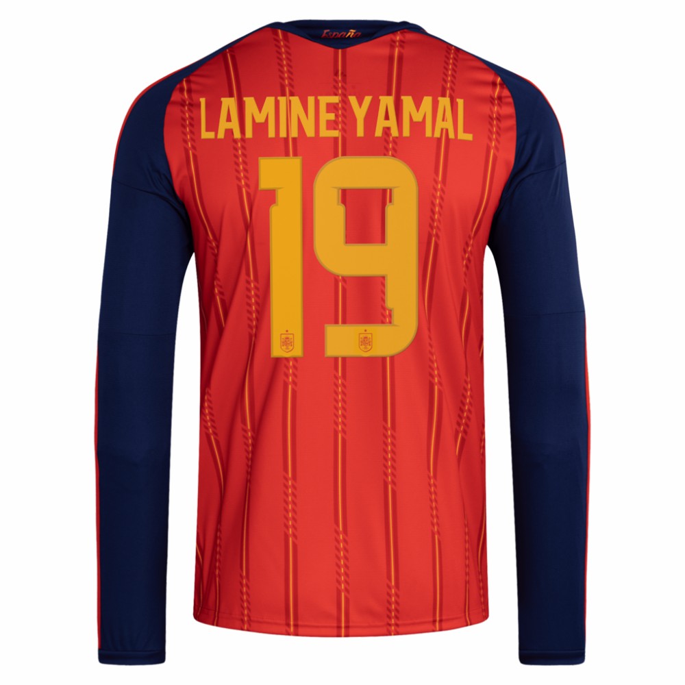 Lamine Yamal Spain National Team 2026 Home Replica Long Sleeve Jersey Red sale