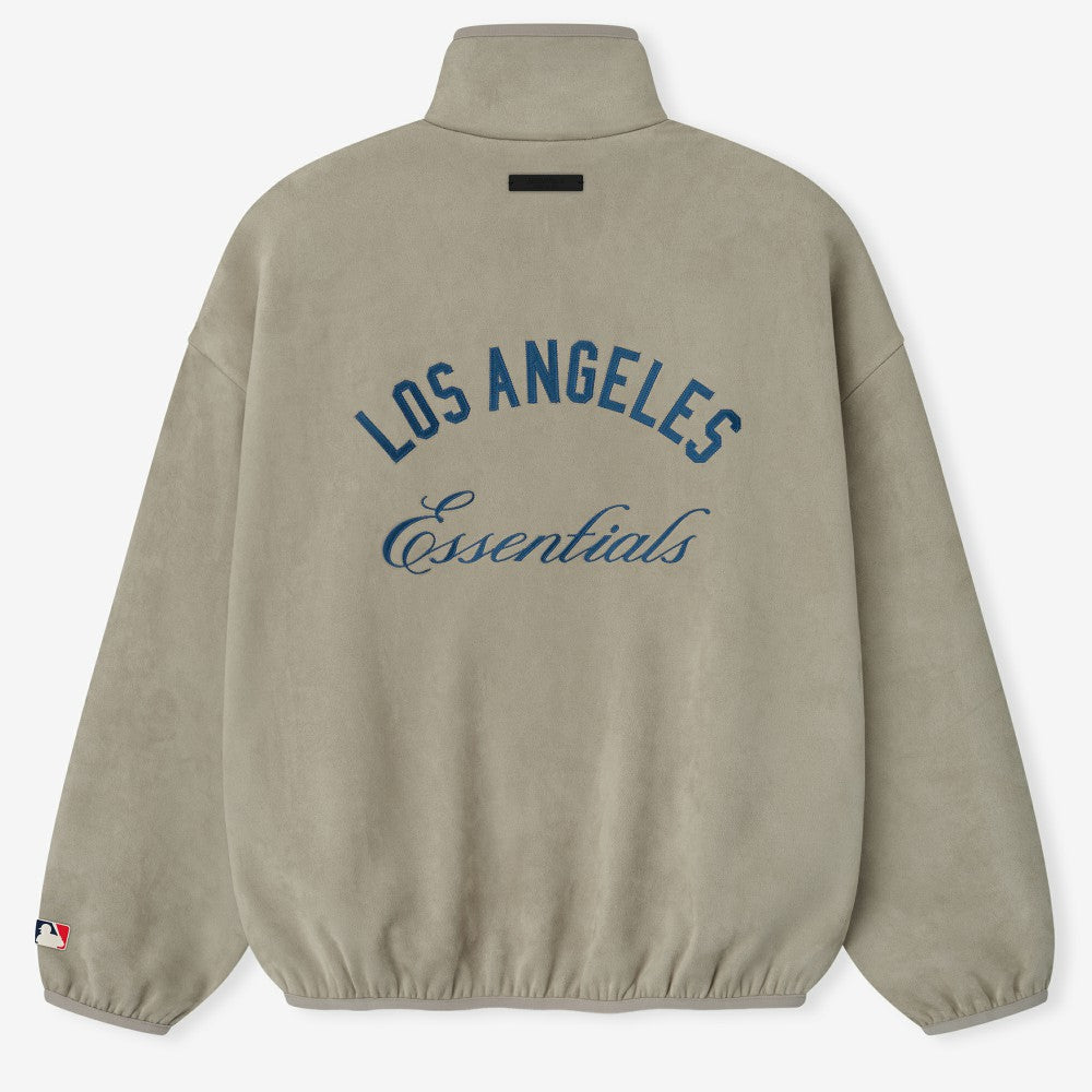 Los Angeles Dodgers Fear of God x MLB Unisex Modern Suede Half-Zip Jacket - Gray Jackets