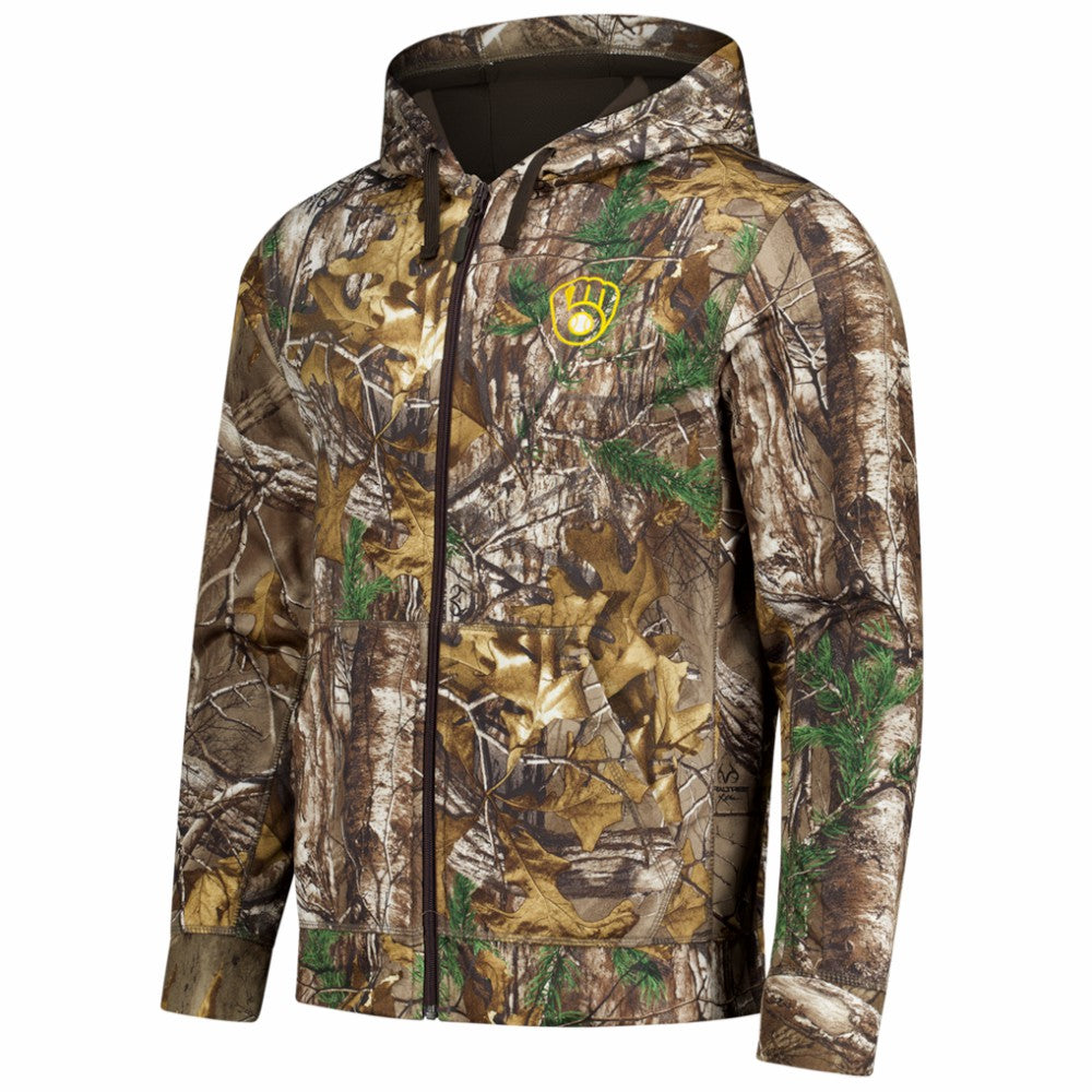 Milwaukee Brewers Dunbrooke Trophy Realtree Full-Zip Hoodie - Camo Hoodies
