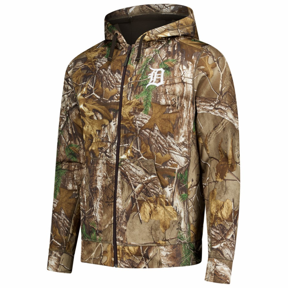 Detroit Tigers Dunbrooke Trophy Realtree Full-Zip Hoodie - Camo Hoodies