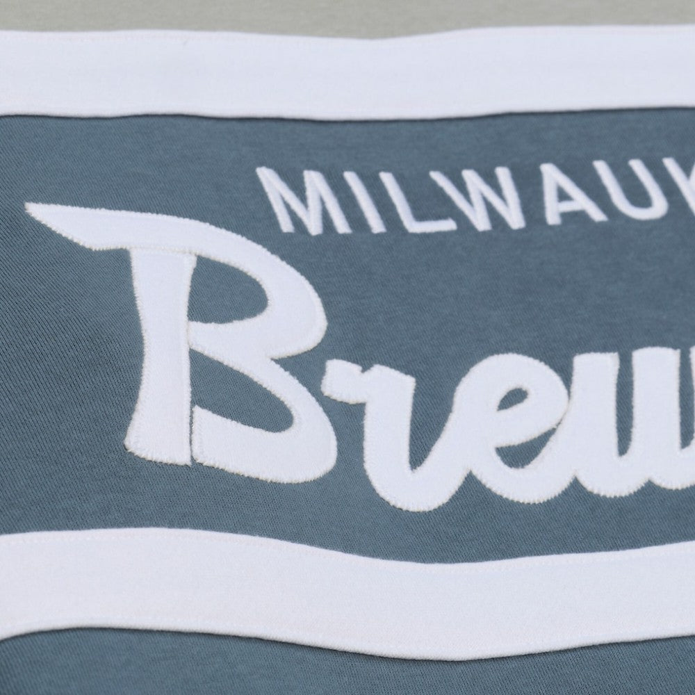 Milwaukee Brewers Mitchell & Ness Cooperstown Collection Thunderstorm Head Coach Hoodie - Gray Hoodies