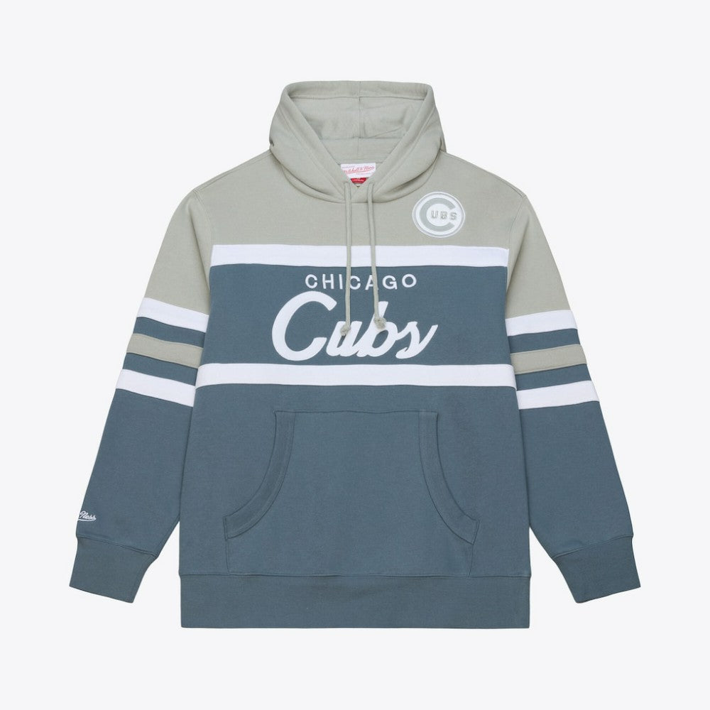 Chicago Cubs Mitchell & Ness Cooperstown Collection Thunderstorm Head Coach Hoodie - Gray Hoodies
