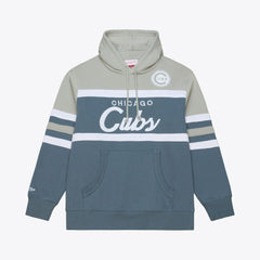 Chicago Cubs Mitchell & Ness Cooperstown Collection Thunderstorm Head Coach Hoodie - Gray Hoodies