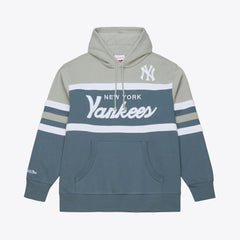 New York Yankees Mitchell & Ness Cooperstown Collection Thunderstorm Head Coach Hoodie - Gray Hoodies