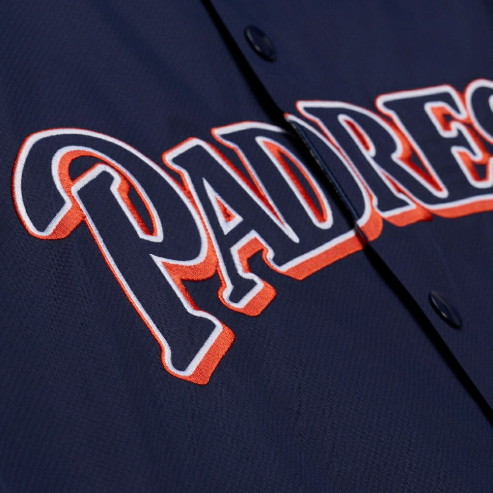 San Diego Padres Mitchell & Ness Full-Snap Hooded Coaches Jacket - Navy Jackets