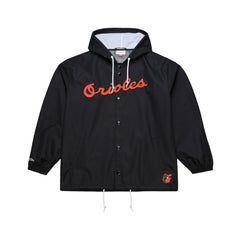 Baltimore Orioles Mitchell & Ness Full-Snap Hooded Coaches Jacket - Black Jackets