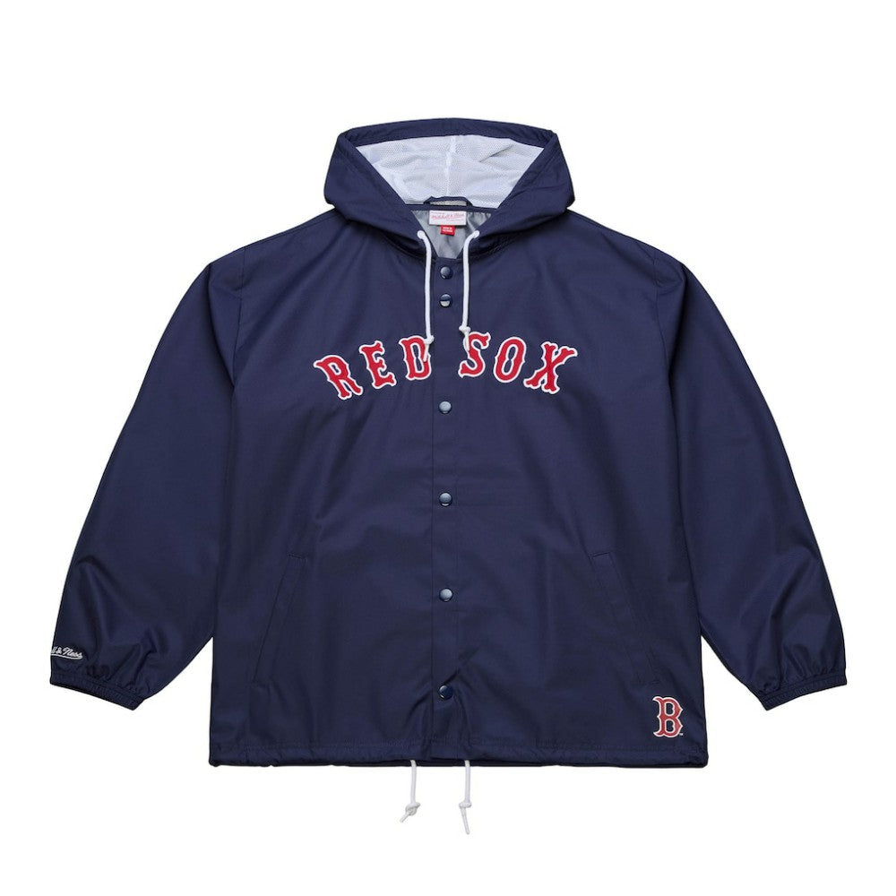Boston Red Sox Mitchell & Ness Full-Snap Hooded Coaches Jacket - Navy Jackets