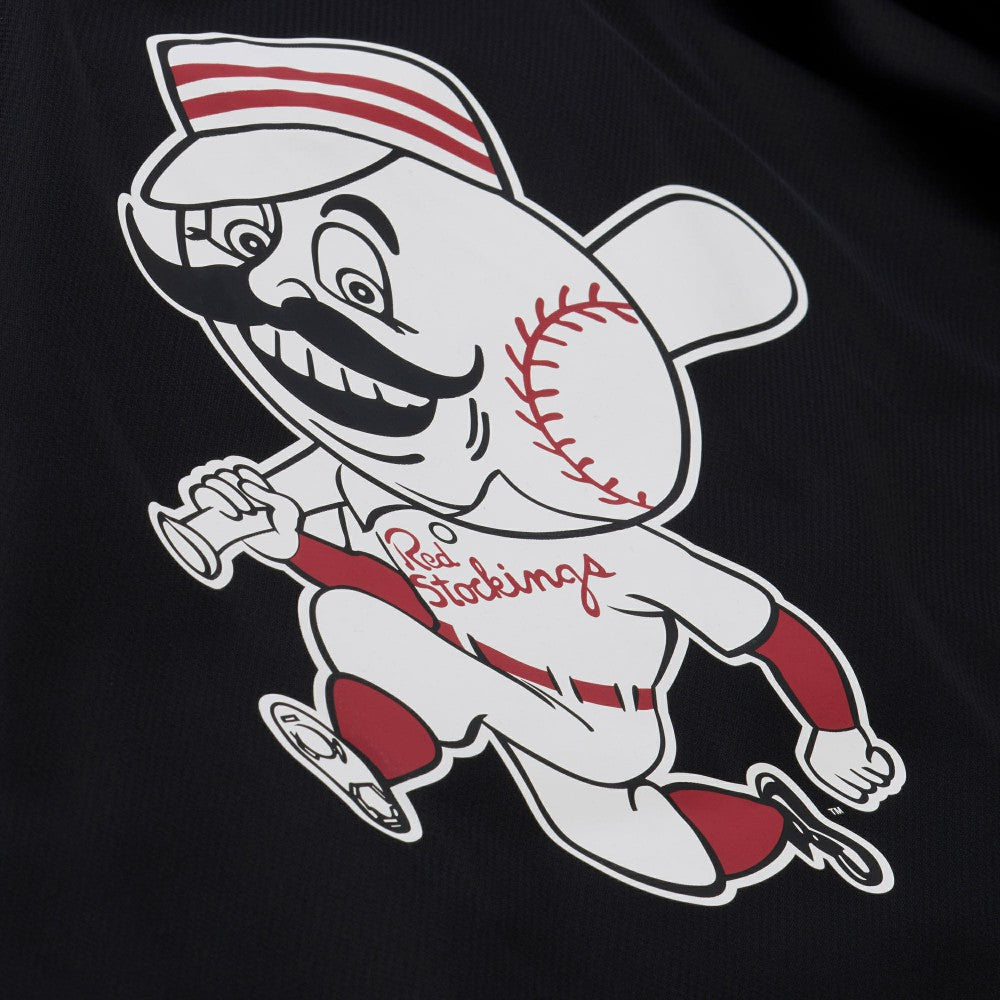 Cincinnati Reds Mitchell & Ness Full-Snap Hooded Coaches Jacket - Black Jackets