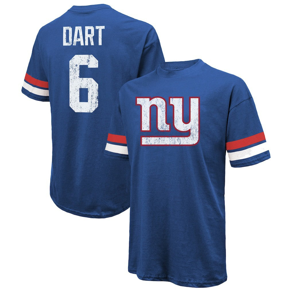 Jaxson Dart New York Giants Majestic Threads Oversized T-Shirt Royal