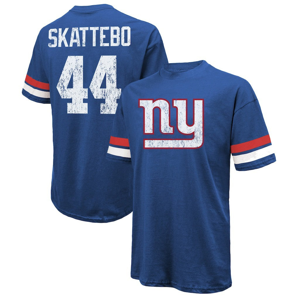 Cam Skattebo New York Giants Majestic Threads Oversized T-Shirt Royal