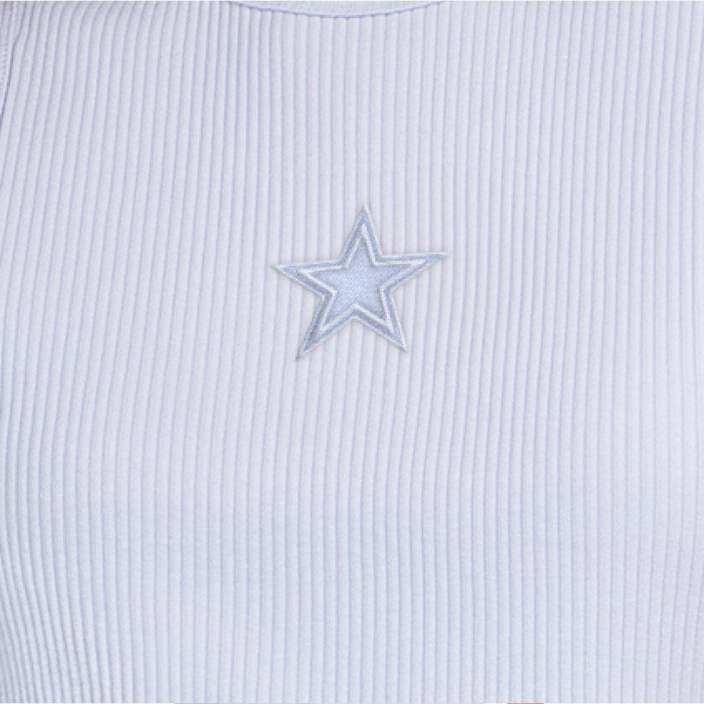 Dallas Cowboys Starter Women's Travel Pastels Cropped Tank Light Blue