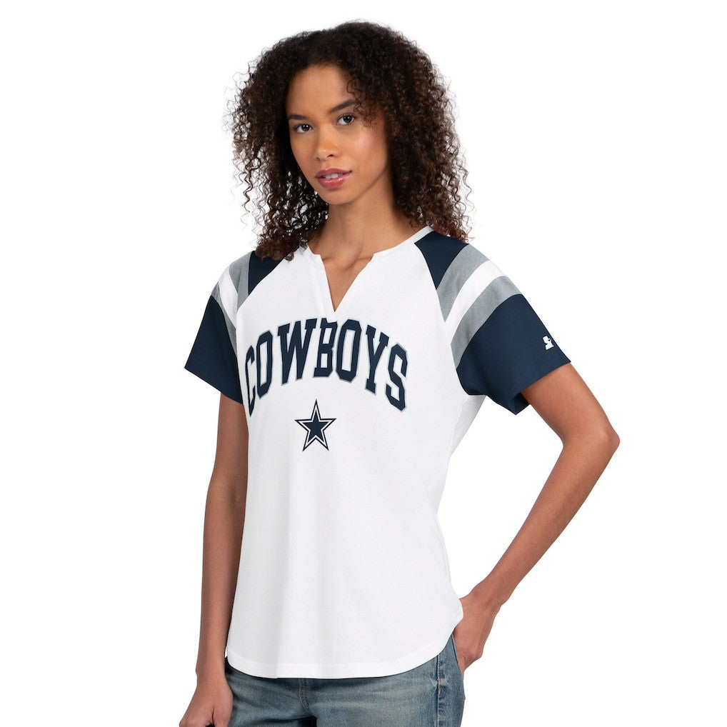 Dallas Cowboys Starter Women's Game On Notch Neck T-Shirt White