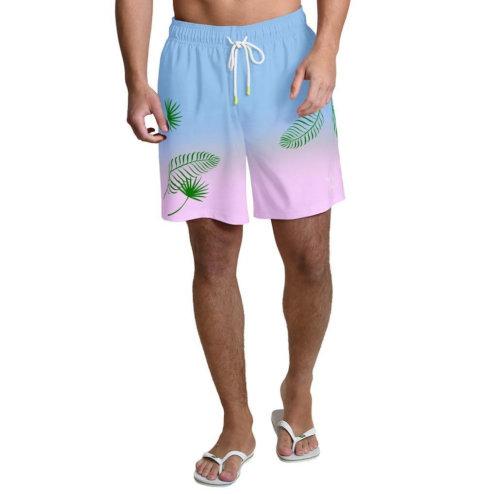 Dallas Cowboys Margaritaville Sunset On The Beach Swim Shorts Light Blue